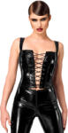 Noir Handmade F379 Dominae Frontbind PVC Corset Top Black XL