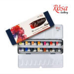Rósa Akvarellfesték készlet, szilkés - Rósa Gallery Portrait - 14 x 2, 5 ml - fémdobozos