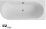 Besco Cada de baie freestanding, dreptunghiulara 160 cm, cu umplere prin preaplin rotund, alba, Besco Avita A-line, dreapta WAA-160APCN (WAA-160APCN)