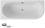 Besco Cada de baie freestanding, dreptunghiulara 170 cm, cu umplere prin preaplin rotund, alba, Besco Avita A-line, stanga WAA-170ALZN (WAA-170ALZN)
