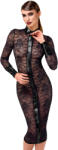 Noir Handmade F376 Noirelle Lace Button-Up Midi Dress Black XXL