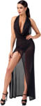 Noir Handmade F373 Onyx Liquid Long Dress Black XXXL