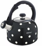Kinghoff teáskanna, sípszóval, fekete-fehér pöttyös, 2.6L (KH-1051)