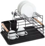 Kinghoff 2 szintes edényszárító 42 x 32 cm - fekete (KH-1796)