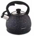 Klausberg teáskanna, sípszóval - fekete gránit mintás - 2L (KB-7320)