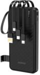 Dudao K11 10000mAh Powerbank beépített kábelekkel - Fekete (K11-Black)