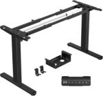  Elektromosan állítható Magasságú Asztal, 110-220 Cm, 4 Memóriás, Fekete íróasztal Váz, Emelhető Asztalláb