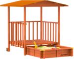 Jurhan Groapa cu nisip cu verandă SUNNY, 130x130x143cm, maro/portocalie