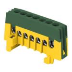 Orno 7 tűs DIN sínre szerelhető busz, szigetelt, zöld