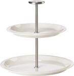 Zone Denmark Platou etajat cu 2 niveluri Eau, 20 cm, din porțelan, alb (36149) Tava