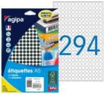 agipa A5 kerek címkék 8 mm-es fekete