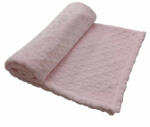  Wellsoft, nyomott mintás babatakaró 70*90 cm - világosrózsaszín