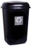 Mocca Quatro 45L fekete/ezüst Quatro rugós billenő fedeles szemetes (PL659-04) - mystock