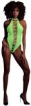Ouch! - foszforeszkáló nyitott body (neon zöld) - sexshopcenter