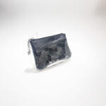 Amnisu szürke / mintás ívelt egy cipzáras bőr kulcstartó c8001