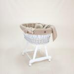 TOLO Fonott Teddy babaágy - fehér szín bézs felszereléssel