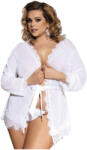 Subblime Queen Plus - csipke köntös szett - fehér (XL-2XL) (8435565905385) - bujaalmok