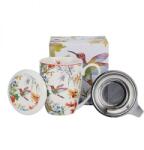 Duo Gift Kolibri madaras porcelán bögre fémszűrővel és tetővel - 350 ml (IMO-CHH-30341)