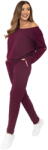 Italian Fashion set damă KARINA mânecă lungă, pantaloni lungi, burgund: S (AAF-KKP-KARI-DDBU S)