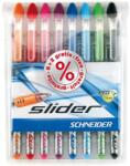 Schneider Golyóstoll készlet, 0, 7 mm, kupakos, SCHNEIDER "Slider Basic XB", vegyes színek - 8db (TSCSLIXBV8)