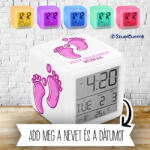Time4Gift Egyedi Nevekkel - Lányos lábnyom ébresztő óra