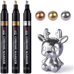  Let's Resin tükörkróm fémhatású filctoll készlet - arany, ezüst és réz színekben