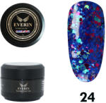 Everin Twinkle Color Gel EVERIN 5ml - 24 | Gel Color Albastru Intens cu Sclipici Holografic și Reflexii Violet (TE24)