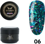 Everin Twinkle Color Gel EVERIN 5ml - 06 | Gel Color Verde-Albastru Holografic cu Sclipici Multicolor pentru Manichiură Profesională (TE06)