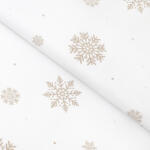 Goldea pamutvászon - hópelyhek fehéren 160 cm