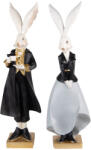 Clayre & Eef Set 2 figurine Iepurasi Paste polirasina multicolora (2) 14x12x47 / 14x12x47 cm (6PR4889)