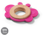 Babyono Inel dentitie siliconlemn Babyono fluture roz 1075 01 (1075/01)