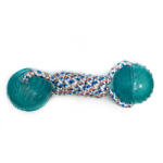 Perfect Pet Jucarie pentru caini - Nod lung sfoara cu 2 mingii albastre 21cm