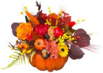 Eventissimi® Aranjament floral de toamna Halloween , A n dovleac , decor handmade cu flori artificiale E i naturale uscate (AF-079)