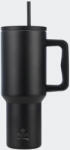 Estia Home Art Pahar Termic XL Save the Aegean Reciclabil cu Mâner Termos din Oțel Inoxidabil Fără BPA 1.2lt Negru Midnight cu Pai și Mâner 01-32180 (01-32180)