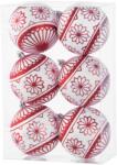 MagicHome MagicHome karácsonyi gömbök, 6 db, 8 cm, piros-fehér, mix, karácsonyfára (ST8091086)