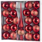 MagicHome MagicHome karácsonyi gömbök, készlet, 21 db, 6 cm, piros, csúcs, karácsonyfára (ST8091056)