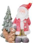 MagicHome MagicHome karácsonyi dekoráció, Mikulás mókussal és karácsonyfával, 1 LED, 2x AAA, kerámia, 35, 5 x 2 (ST8090955)