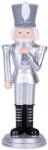 MagicHome MagicHome karácsonyi dekoráció, Diótörő trombitával, ezüst, műgyanta, 20 x 20 x 30 cm (ST8091404)