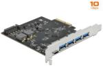 Delock PCI Express x4 Kártya - 1 x USB Type-C + 4 x A-típusú USB - SuperSpeed USB 10 Gbps (89026) - pepita
