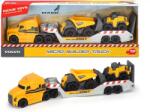 Dickie Toys Trailer Volvo Mack cu basculanta si tractor (203725005)