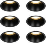 QAZQA 6 db fekete GU10 beépíthető spotlámpa szett 70 mm IP44 - Dept (109317)