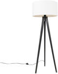 QAZQA Állólámpa állvány fekete árnyékolóval fehér 50 cm - Tripod Classic (104104)