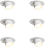 QAZQA 6 darabos süllyesztett spotlámpa szett fehér GU10 35mm kerek dönthető - Installa (109584)