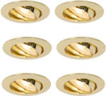 QAZQA 6 db-os süllyesztett spotlámpa szett, sárgaréz GU10 35 mm - Edu (109327)