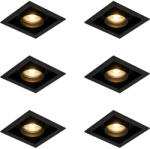 QAZQA 6 darabos modern, süllyesztett, állítható fekete spotlámpa készlet - Roof (109897)
