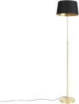 QAZQA Állólámpa arany/bronz fekete árnyékolóval 35 cm állítható - Parte (98553)
