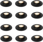 QAZQA 12 db-os süllyesztett spotlámpa szett fekete GU10 50 mm - Gijs (109332)