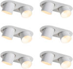 QAZQA 6 darabos süllyesztett spotlámpa szett fehér GU10 50mm 2-fényű - Installa (109580)