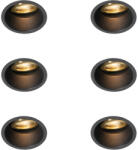 QAZQA 6 darabos modern, süllyesztett spotlámpa szett fekete és arany színben, forgatható és dönthető - Alloy (109788)