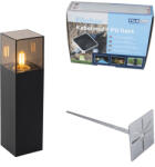 QAZQA Álló kültéri lámpa fekete füstös búrával 30 cm - Denmark (109932)